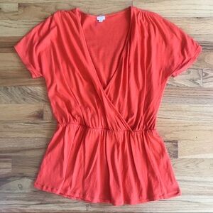 J. CREW Wrap Top Cinched Waist Orange XS